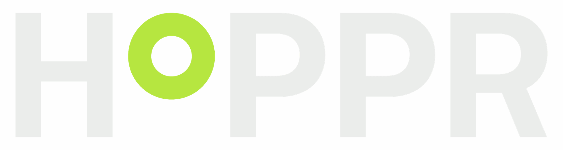 A white and green logo from Hoppr